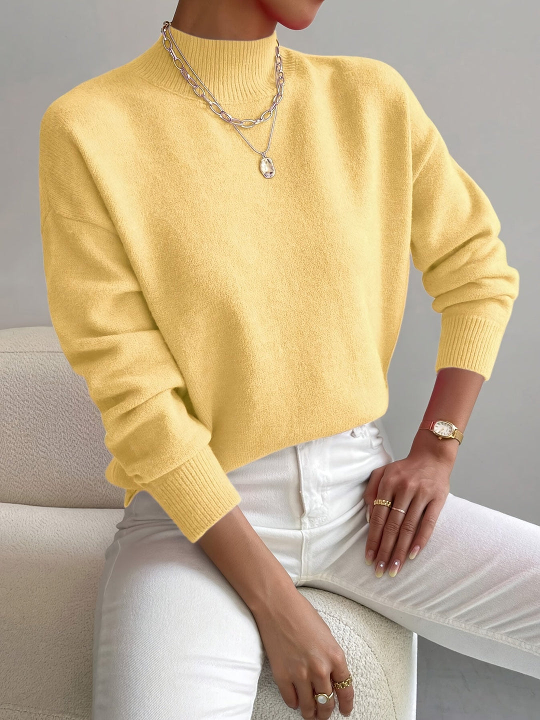 Mock Neck Sweater, Women's Refined Fit