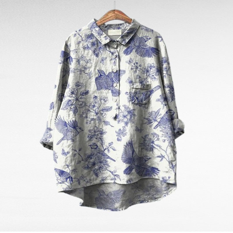 Stylish Multicolor Floral Blouse for Women, Plus Size