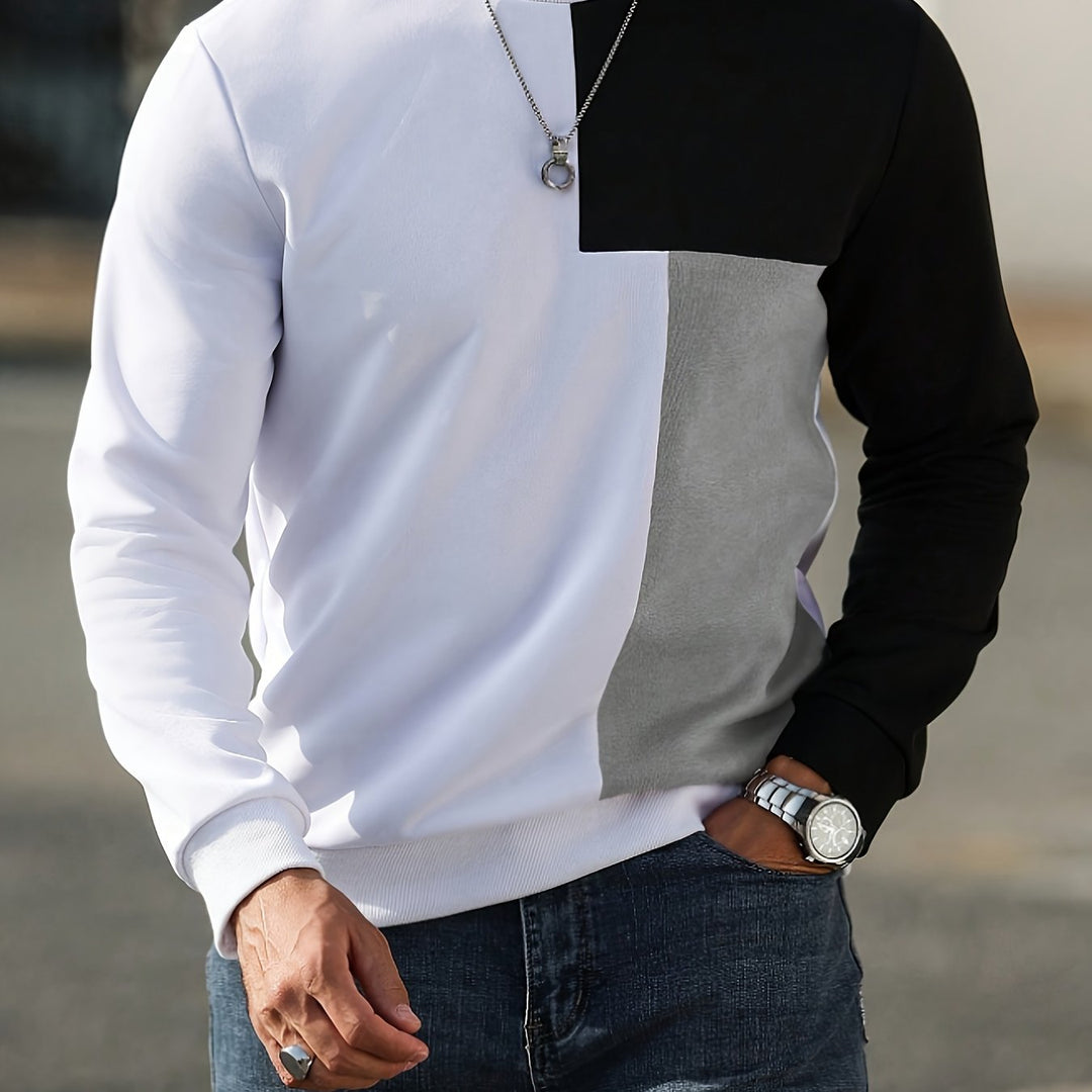 Colour-Block Sweatshirt for Men, Modern Style