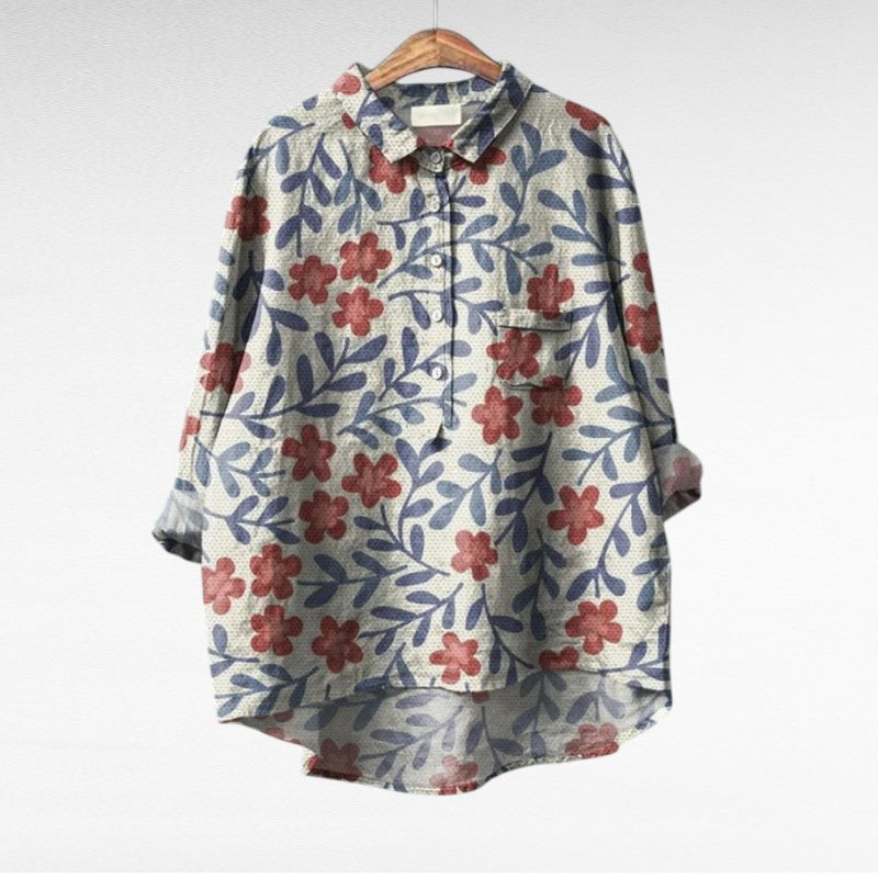 Stylish Multicolor Floral Blouse for Women, Plus Size