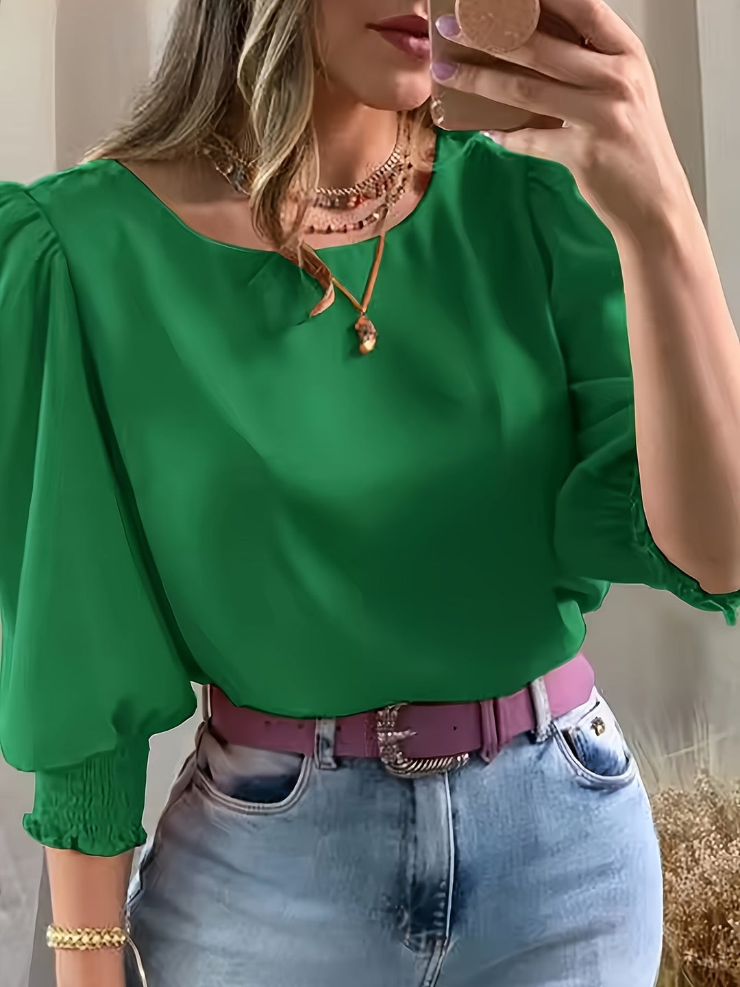 Puff-Sleeve Blouse for Women