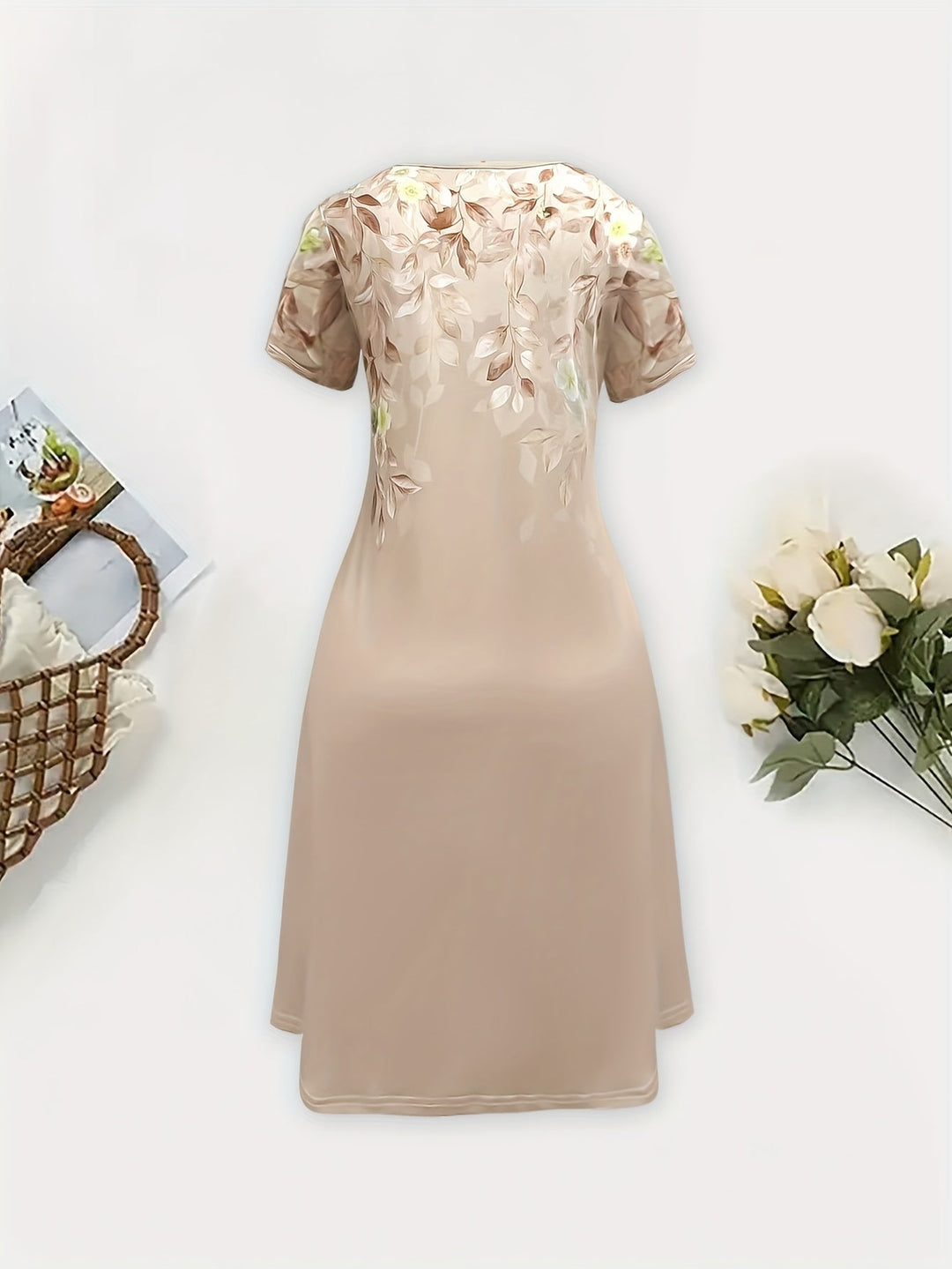 Floral A-Line Dress for Women, Graceful Style