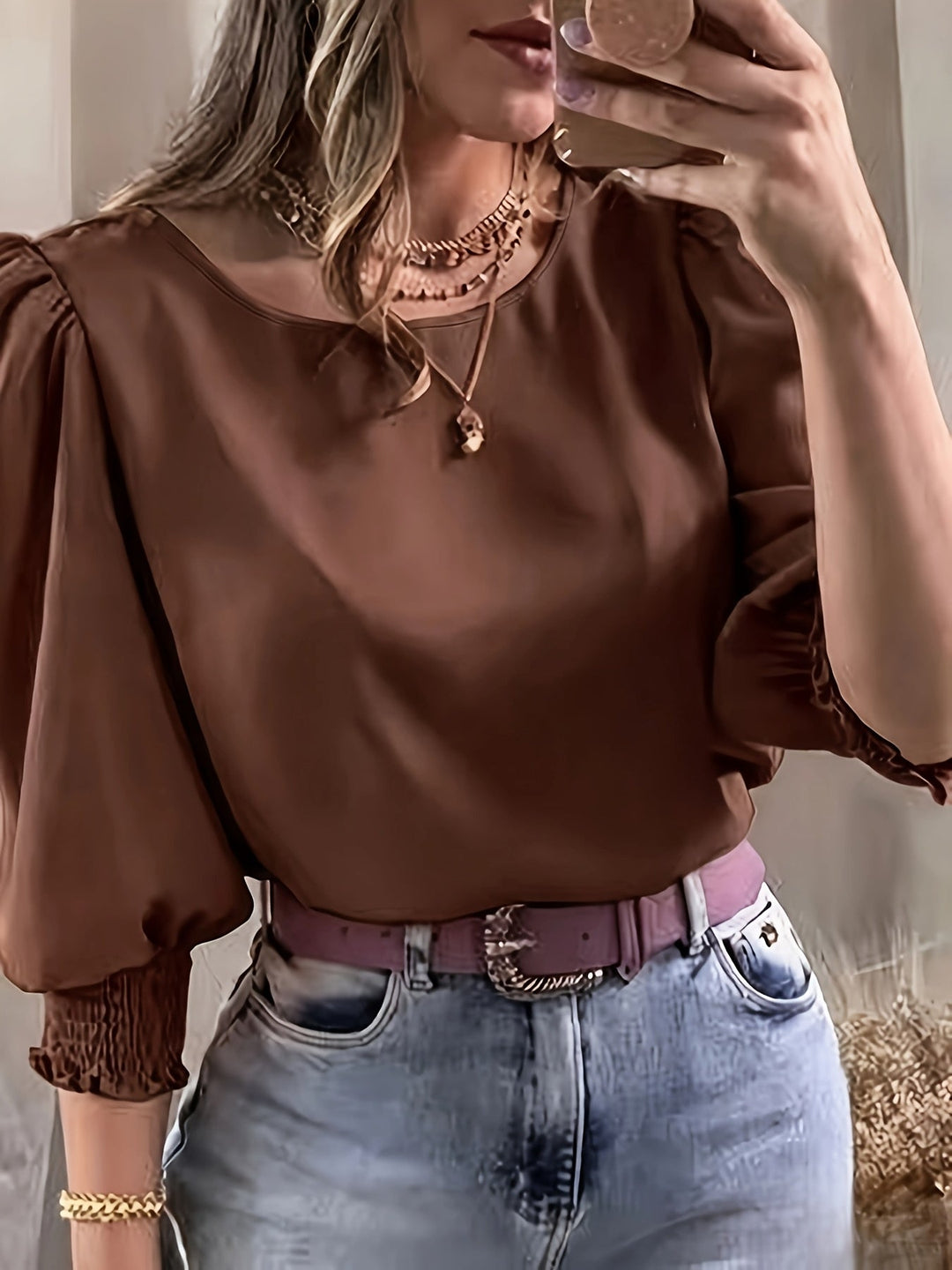 Puff-Sleeve Blouse for Women