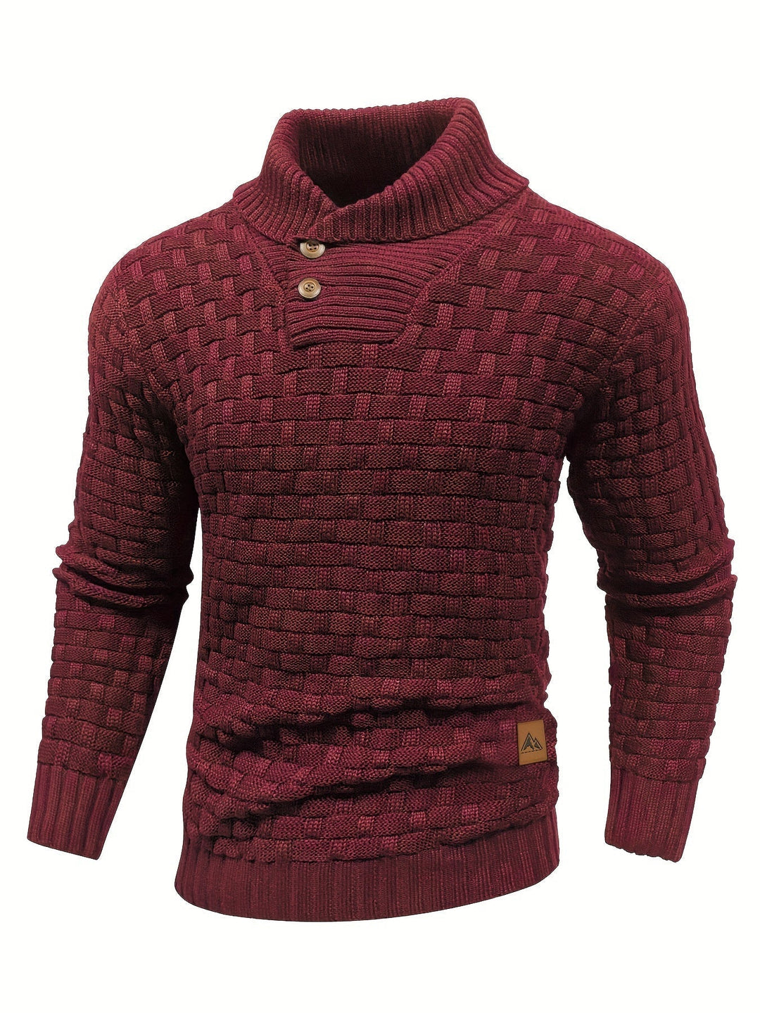 Textured Shawl-Collar Sweater for Men