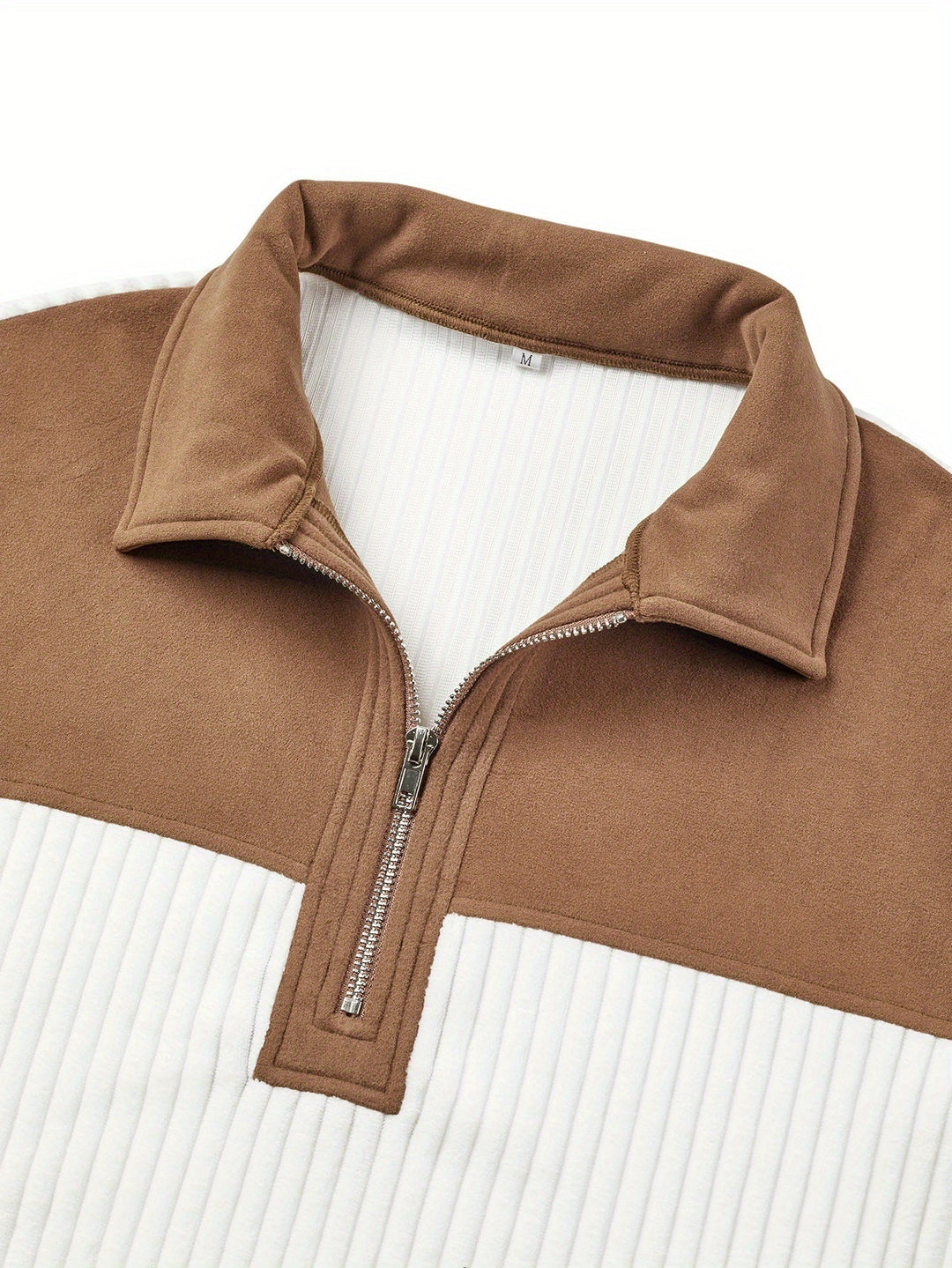 Two-Tone Quarter-Zip Pullover for Men