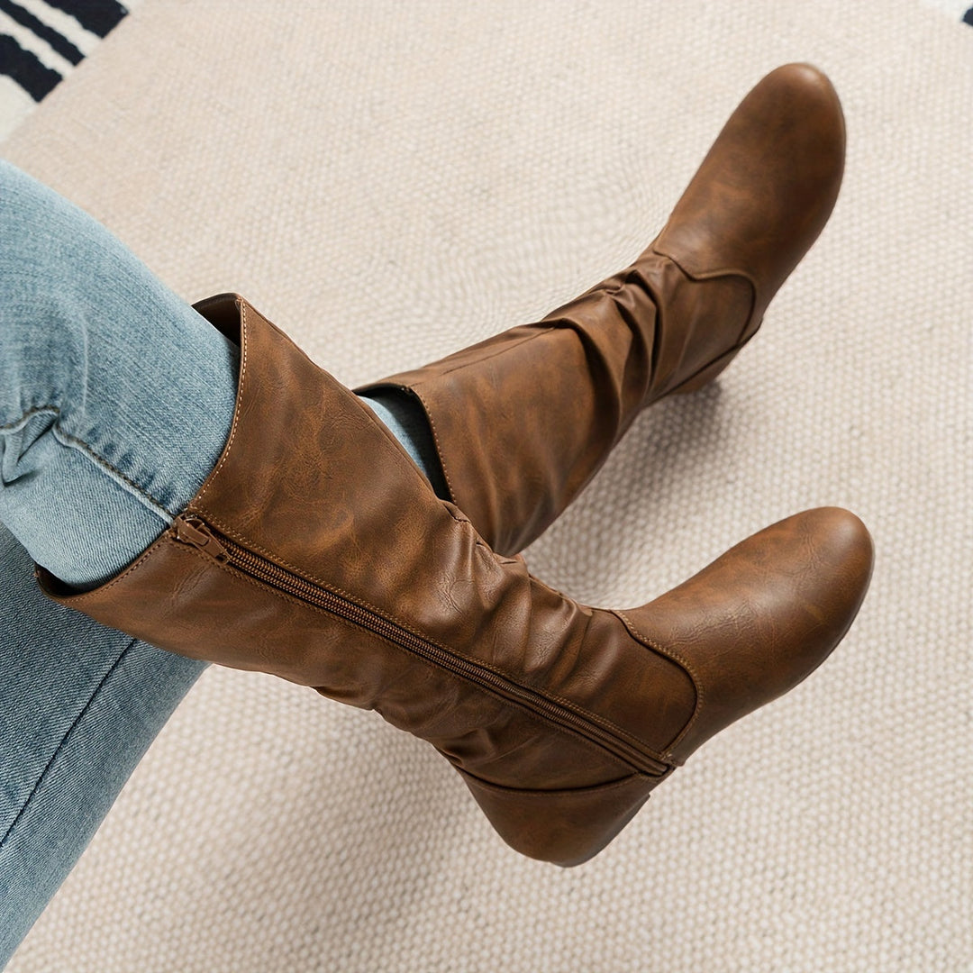 Slouched Mid-Calf Boots for Women