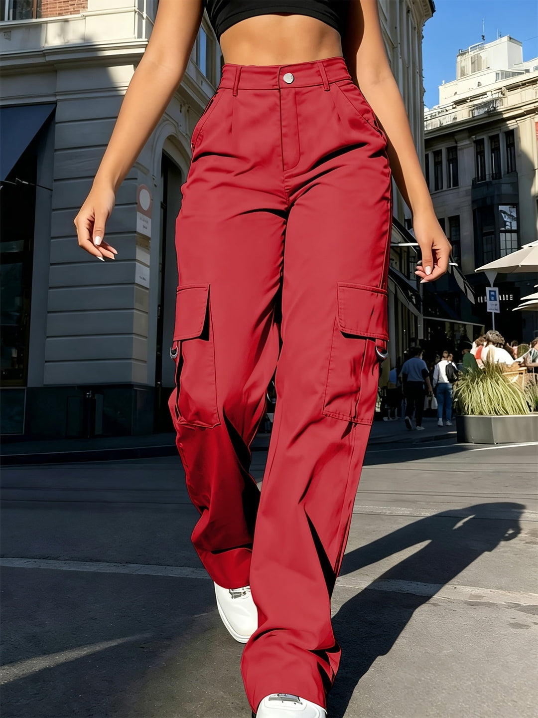 High-Waisted Wide-Leg Cargo Pants for Women