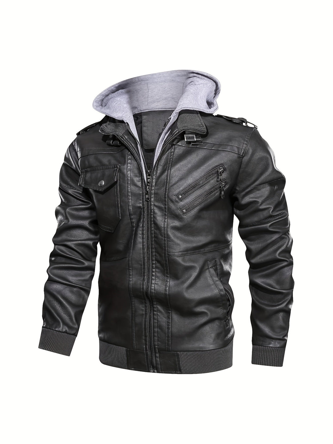 Hooded Moto Jacket for Men
