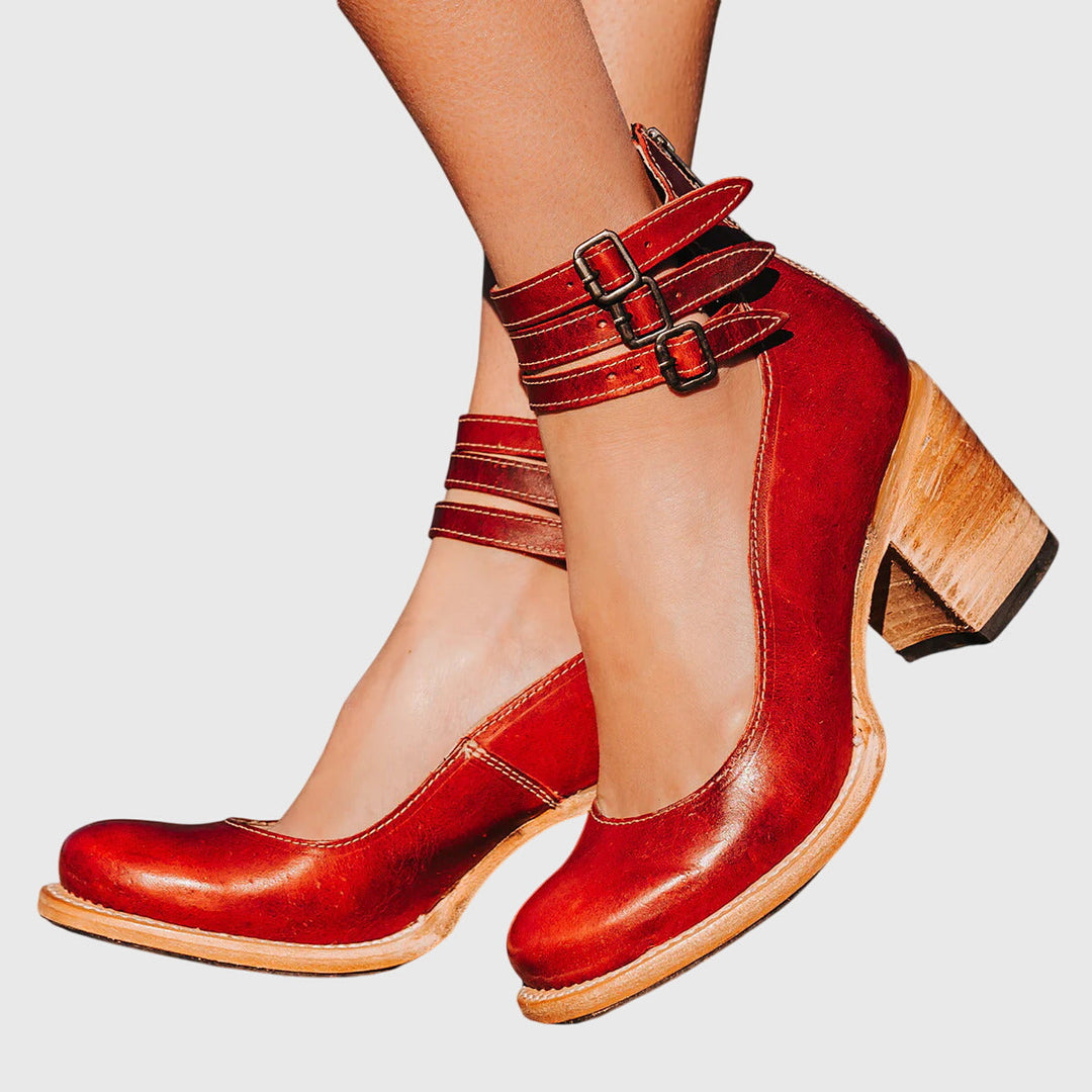 Triple Ankle Strap Heels, Women's Elegant Fit