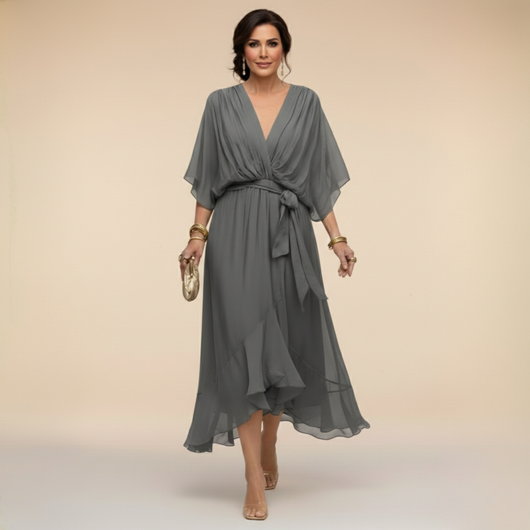 Stylish Chiffon V-Neck Dress for Women