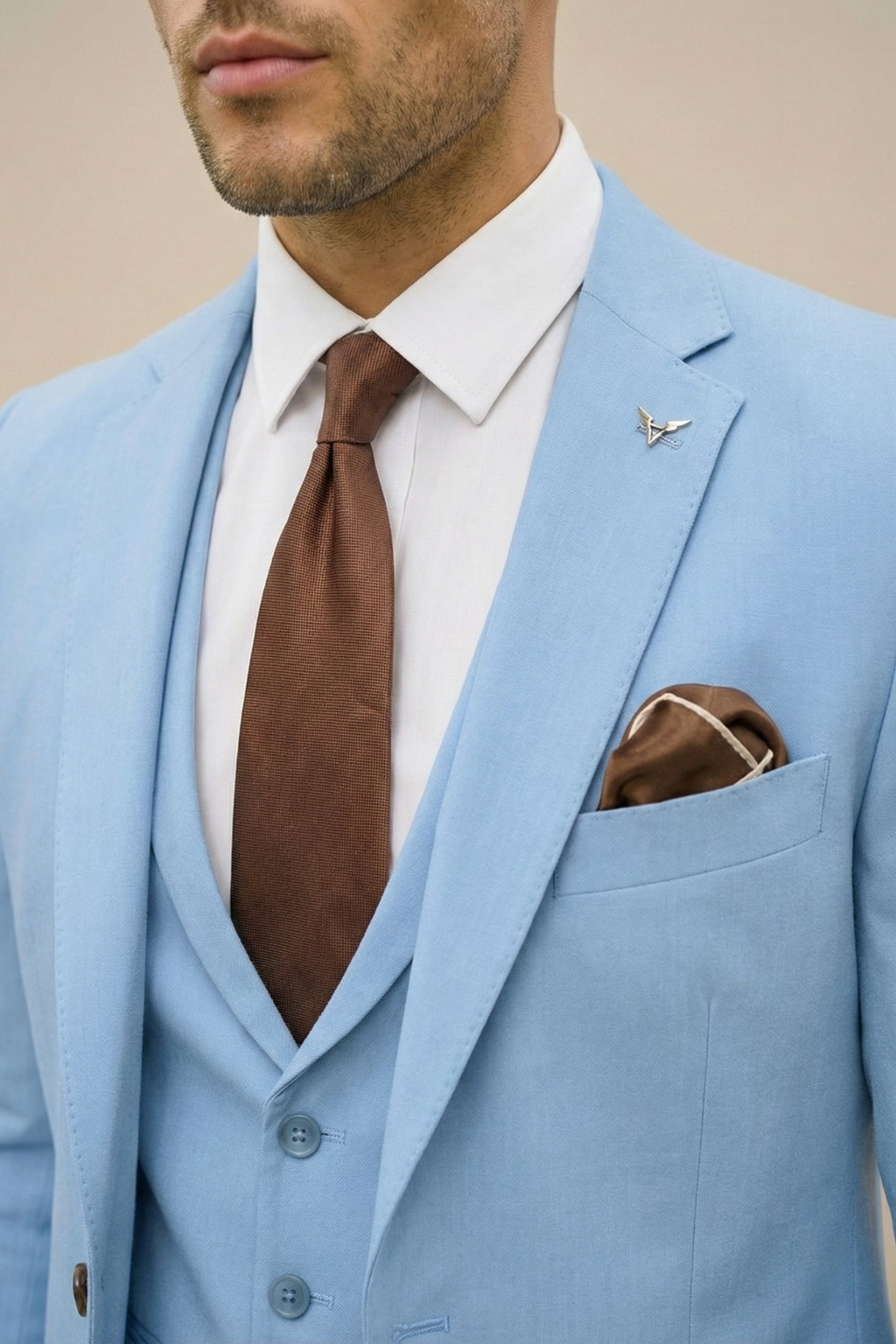 Modern Three Piece Suit for Men, Tailored Style