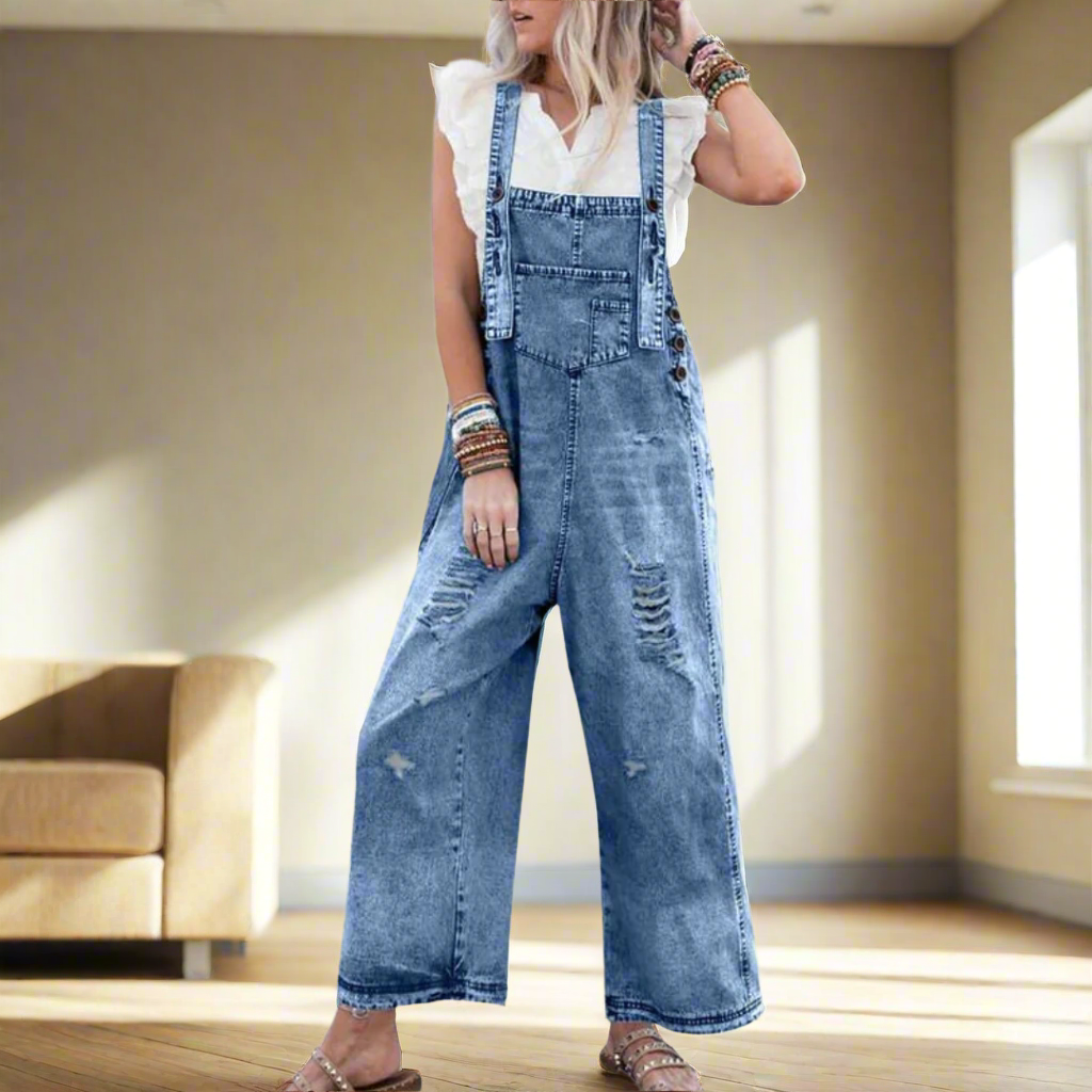 Vintage Style Plain Jumpsuit for Women, Premium Style