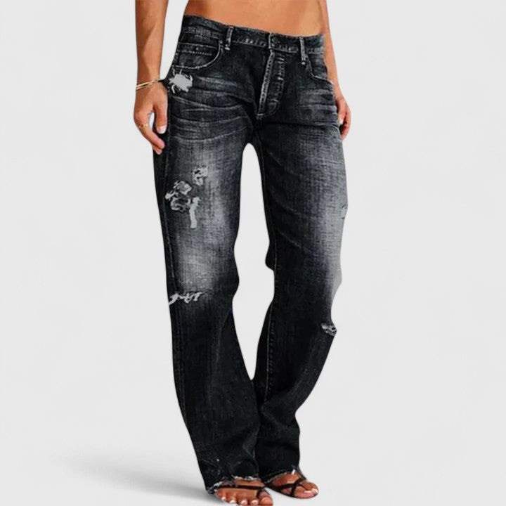 Rugged Wide-Leg Jeans for Women, Plus Size