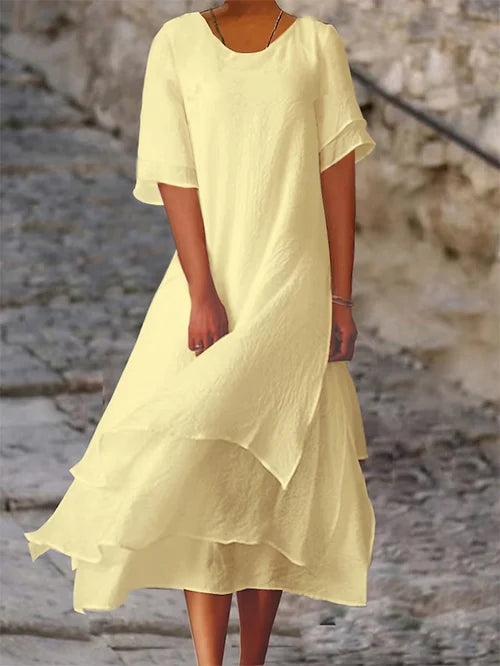 Women's Flowing Layered Midi Dress