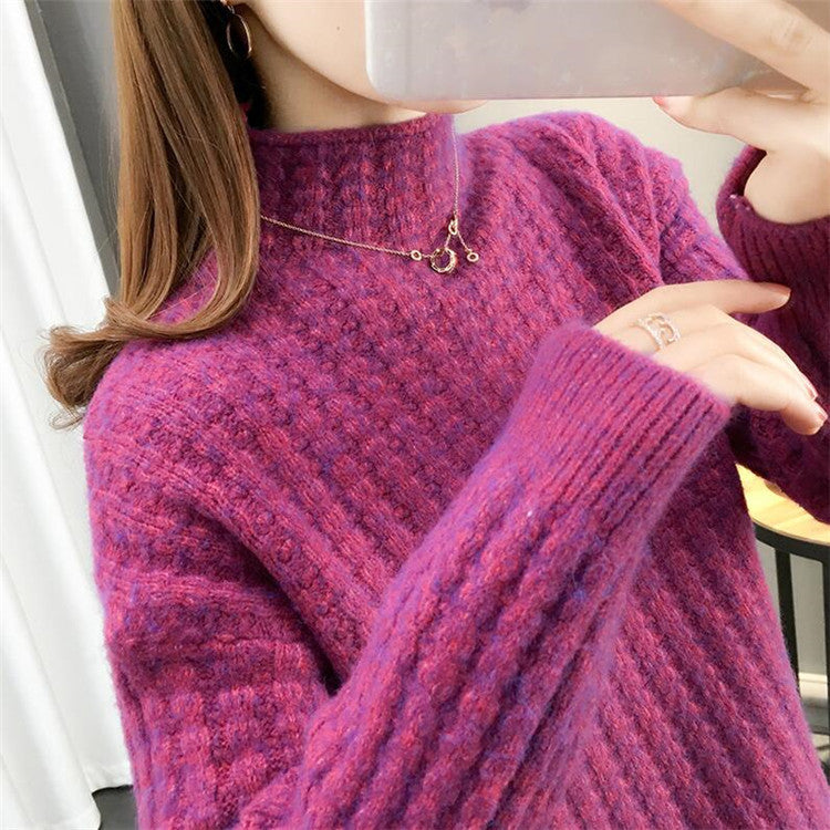 Women's Cable Knit Turtleneck Pullover Sweater