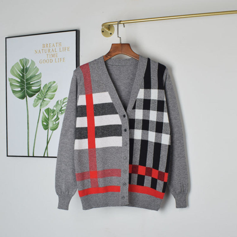 Women's Knit Cardigan – Gray, Khaki