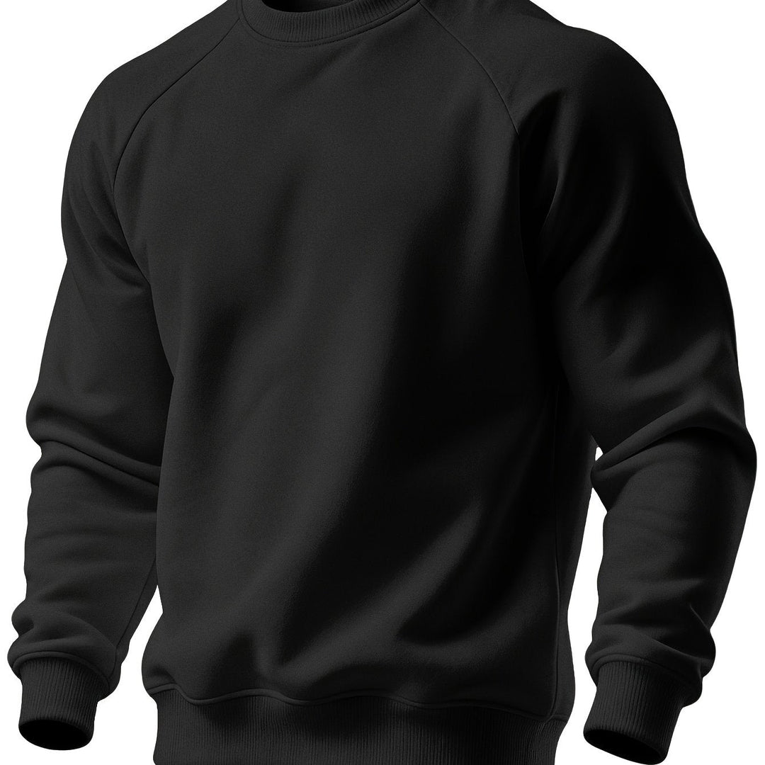 Classic Raglan Crew Neck Sweatshirt for Men