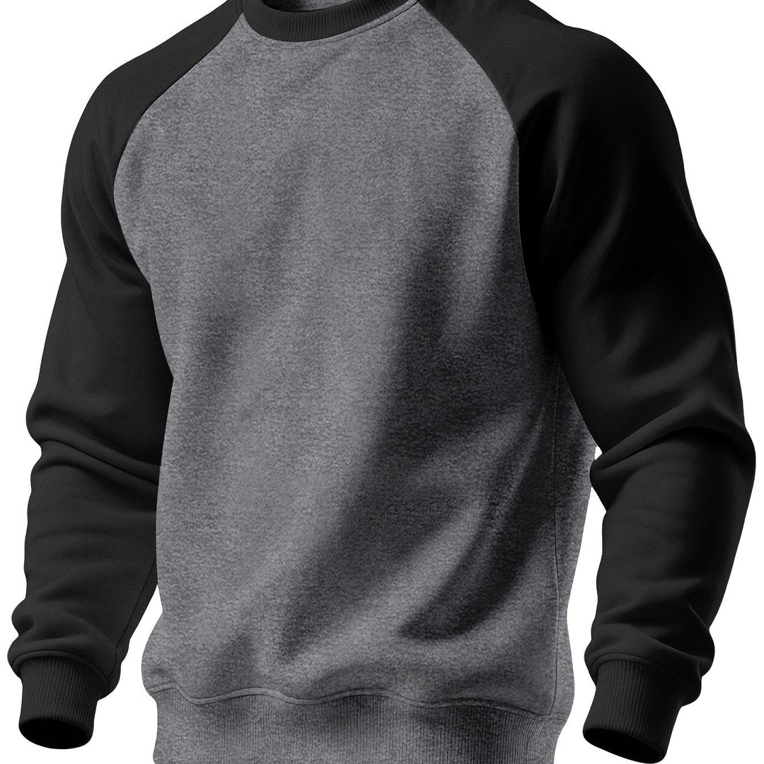 Classic Raglan Crew Neck Sweatshirt for Men
