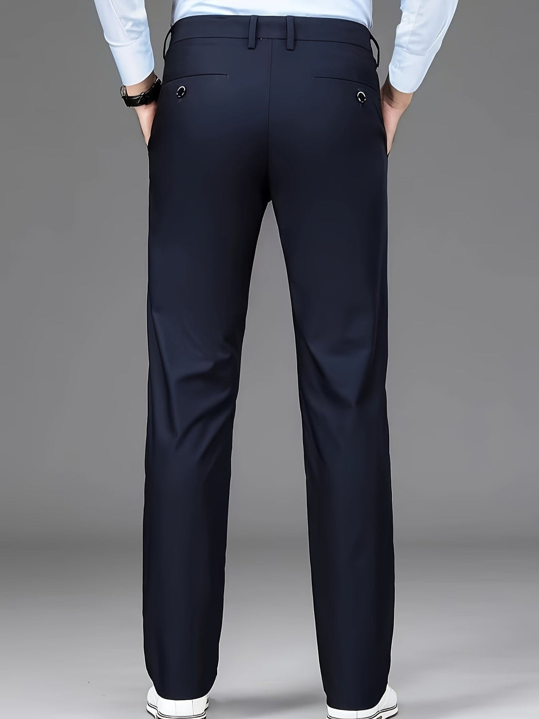 Straight-Leg Trousers, Men's Tailored Fit, Black