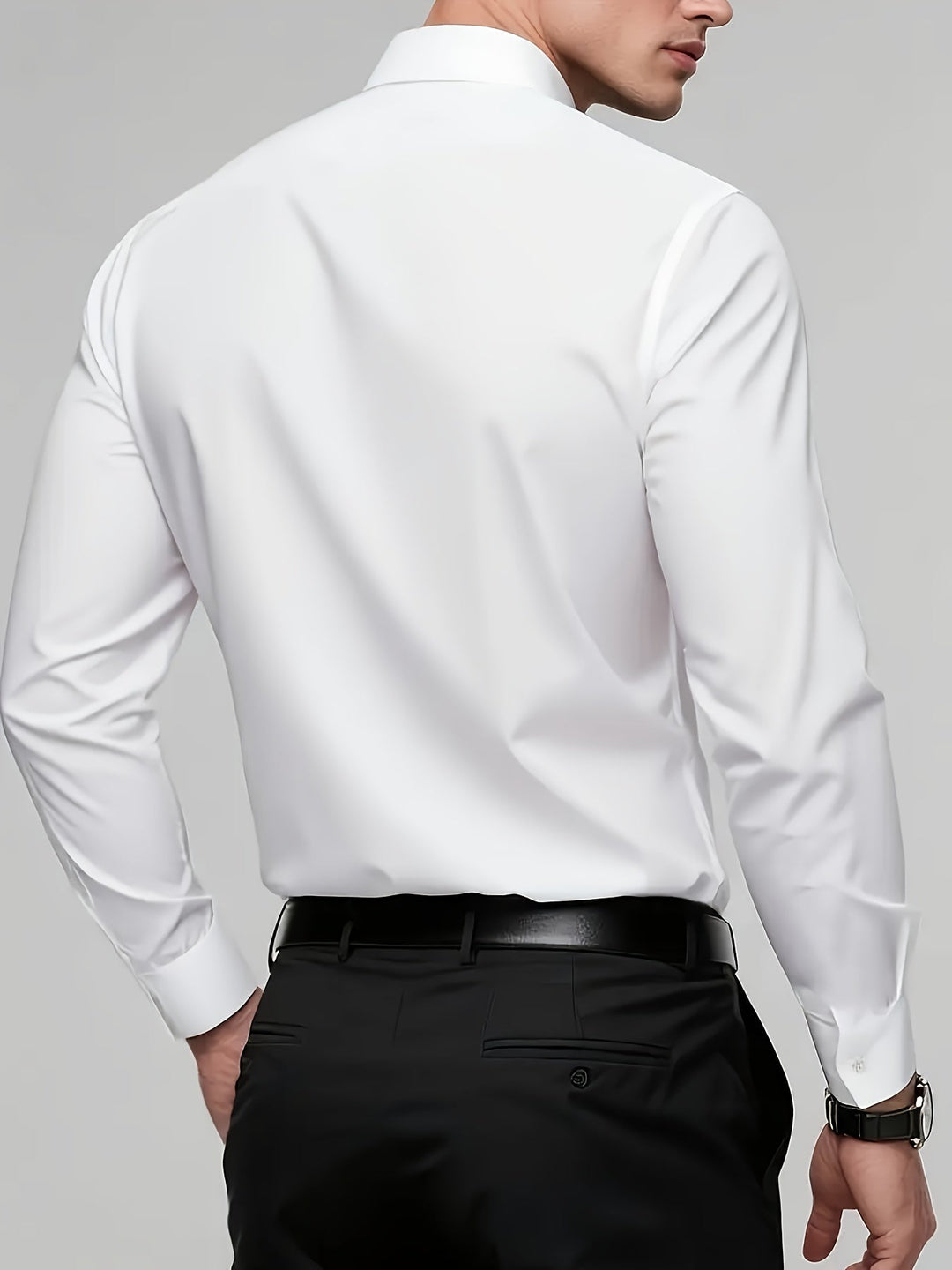 Tailored Long-Sleeve Button-Up Shirt for Men