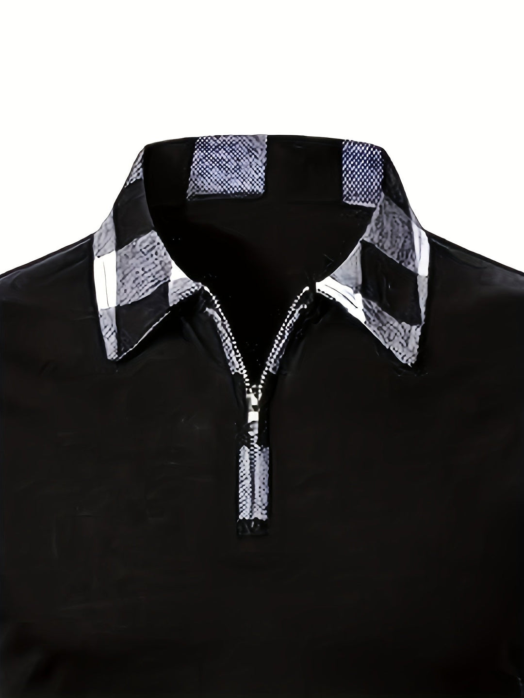 Half-Zip Contrast Shirt for Men, Plus Size