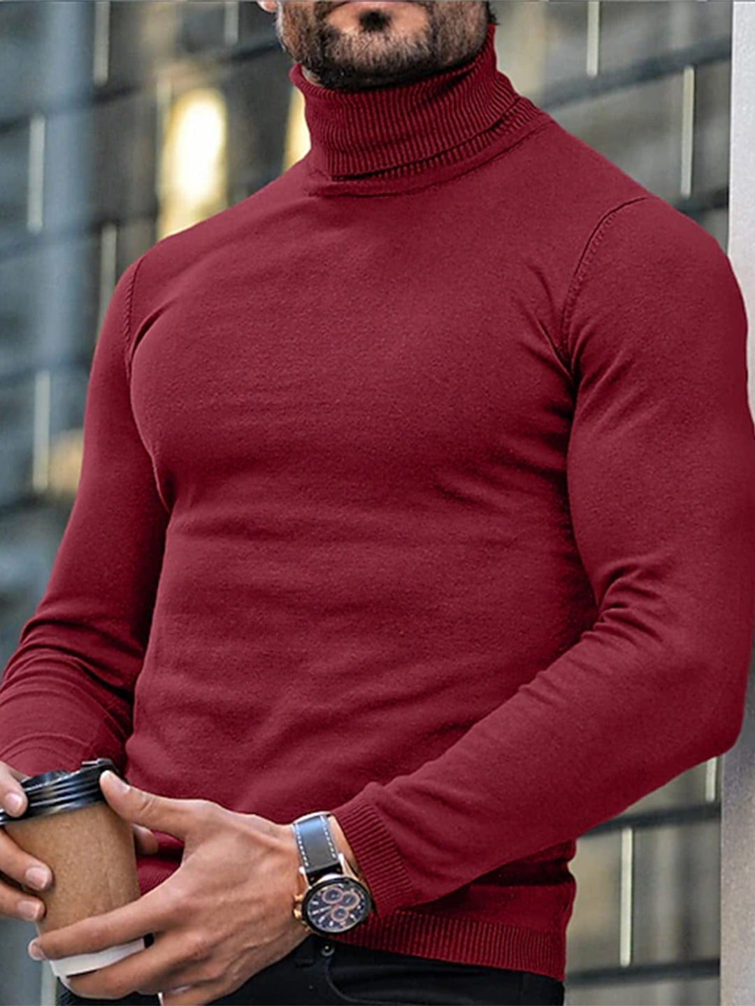 High-Neck Turtleneck for Men, Refined Style