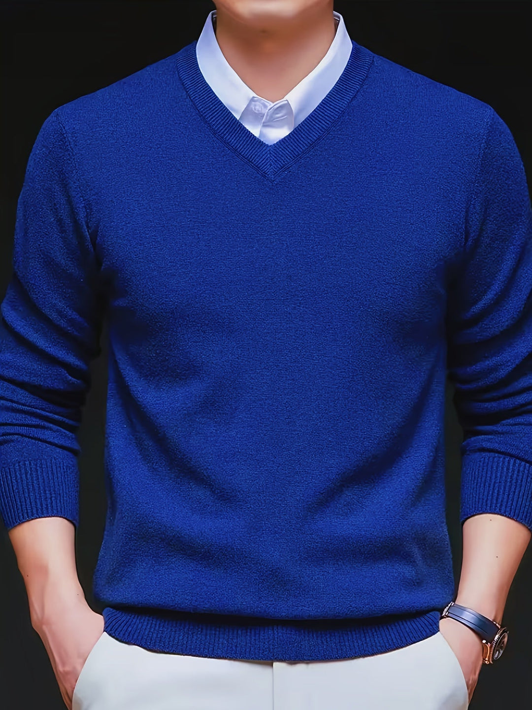 Classic V-Neck Pullover for Men