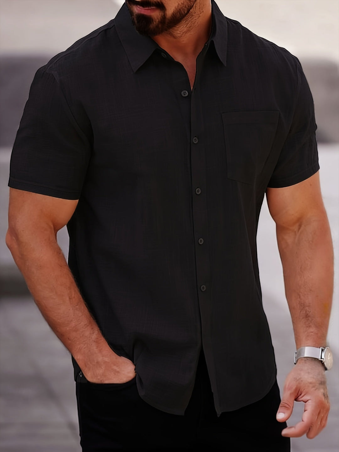 Short-Sleeve Shirt for Men, Relaxed Style