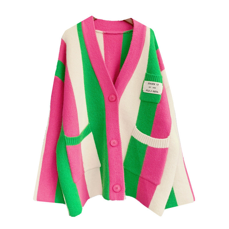 Women's Cardigan – Orange, Rose Red