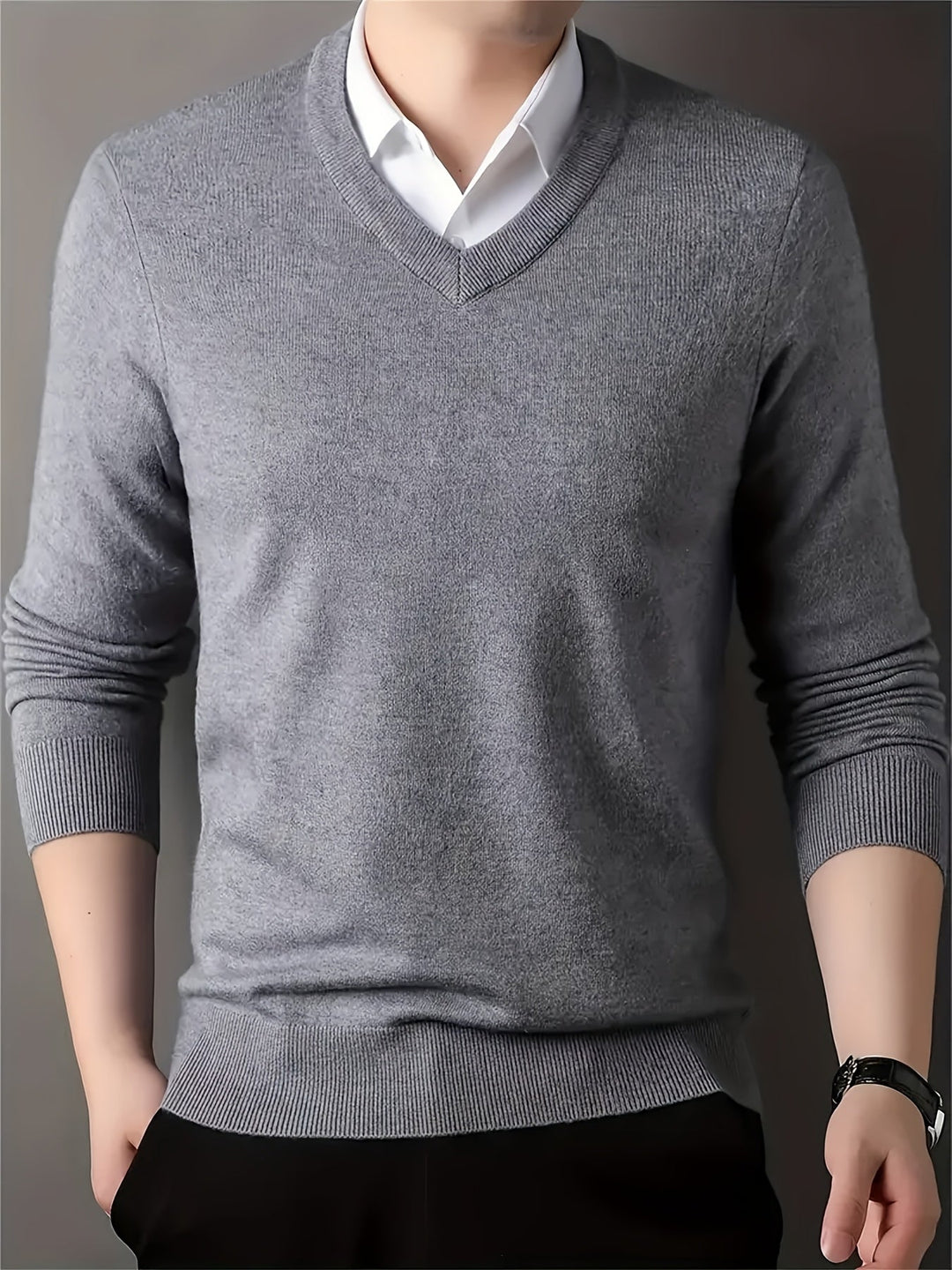 V-Neck Sweater for Men, Refined Style