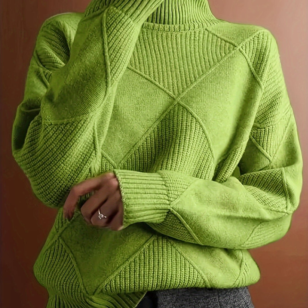 Turtleneck Sweater for Women, Textured Style