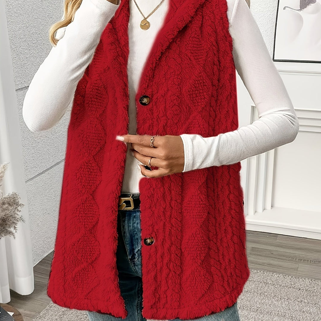 Cozy Hooded Sleeveless Vest for Women