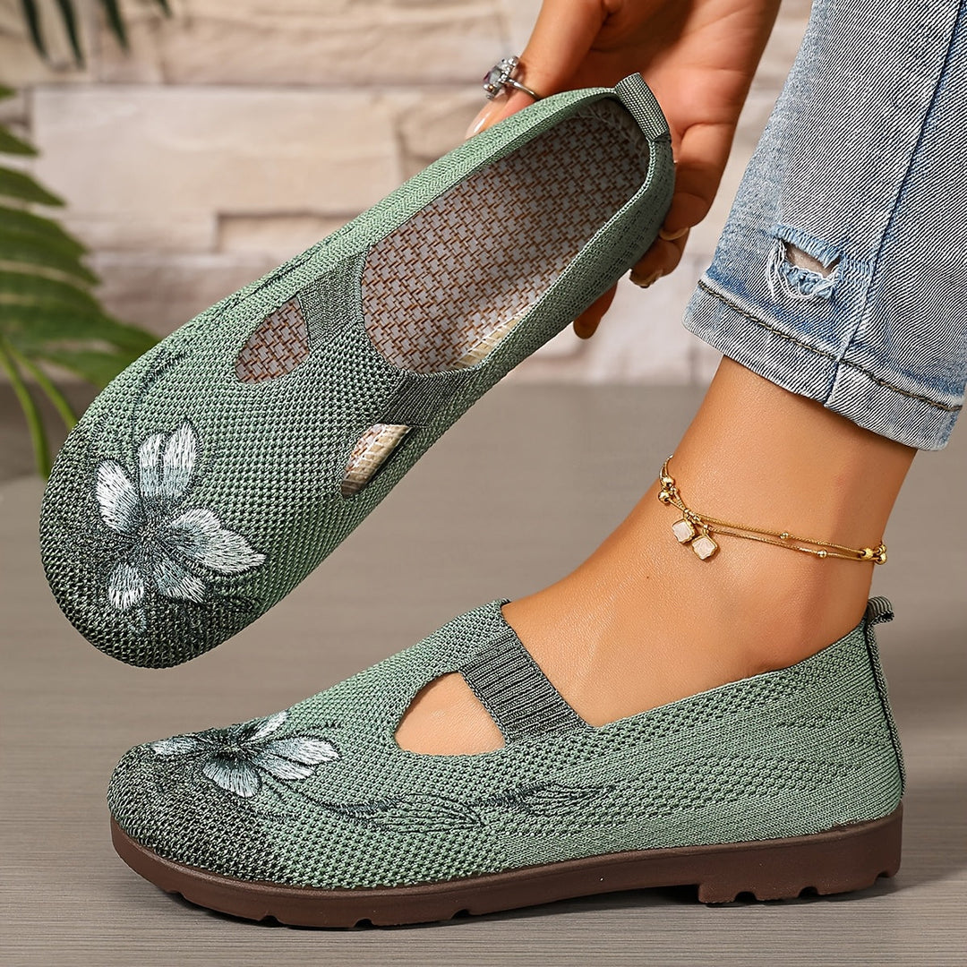 Embroidered Slip-On Flats for Women