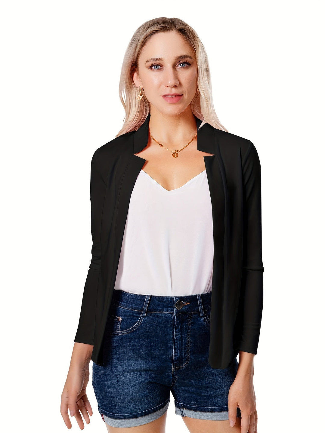 Open Front Tailored Jacket for Women