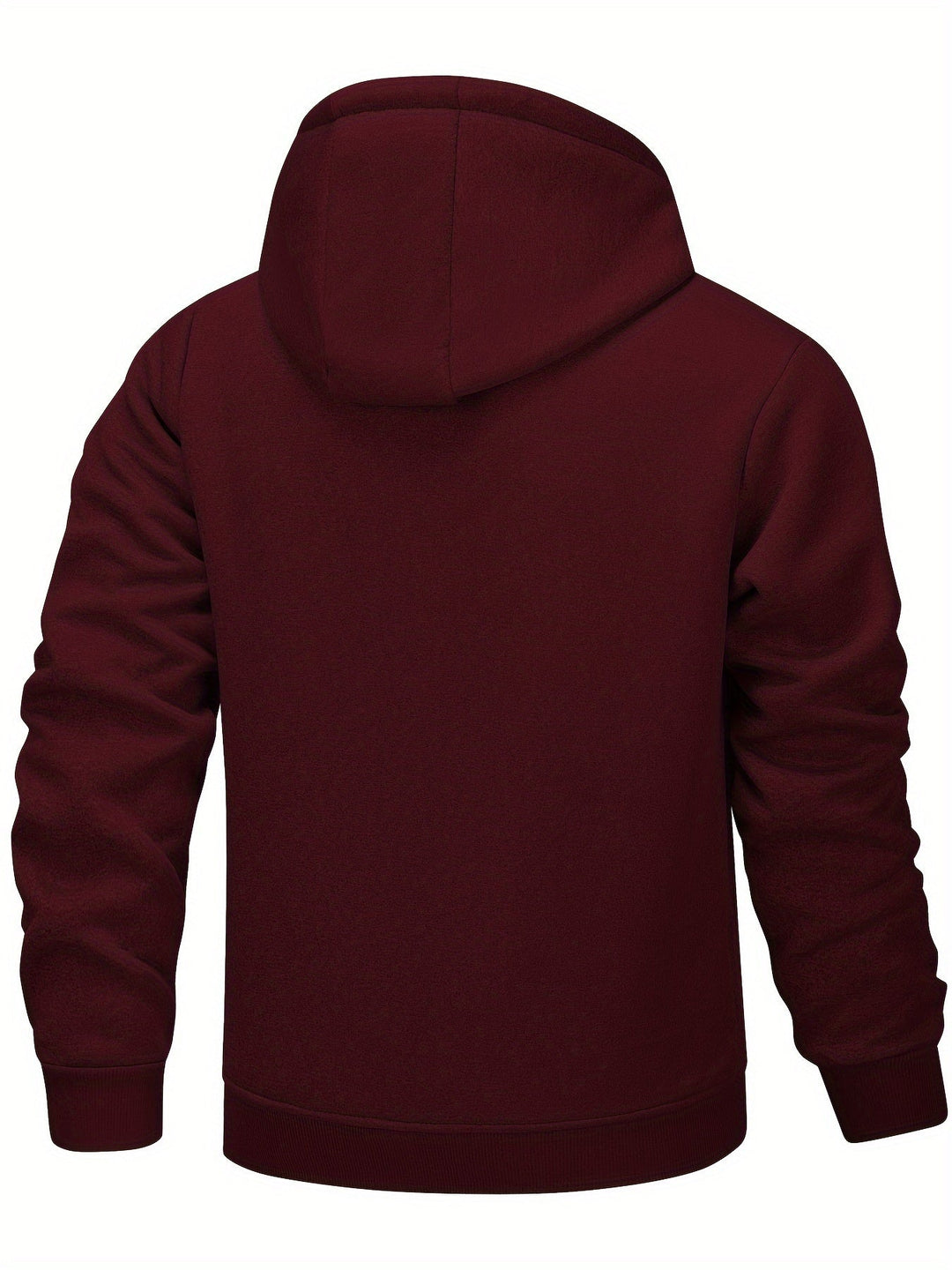 Cozy Hooded Zip-Up Jacket for Men, Plus Size