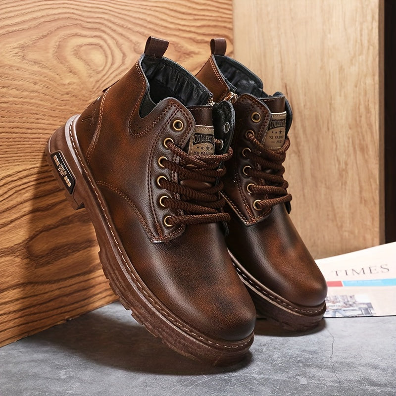 Men's Rugged High-Top Lace-Up Boots