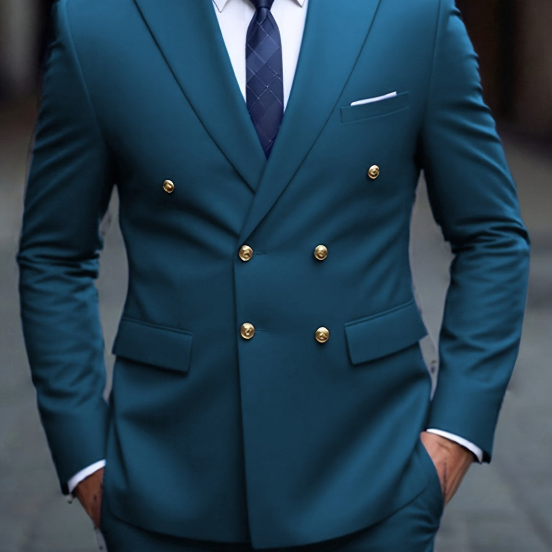 Double-Breasted Tailored Suit for Men, Plus Size