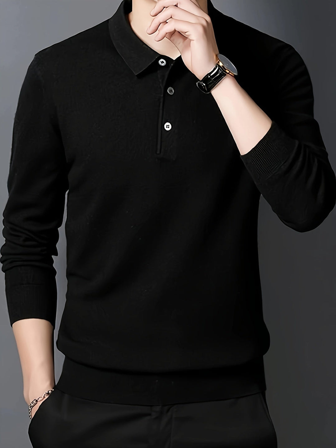 Collared Polo Shirt for Men, Refined Style