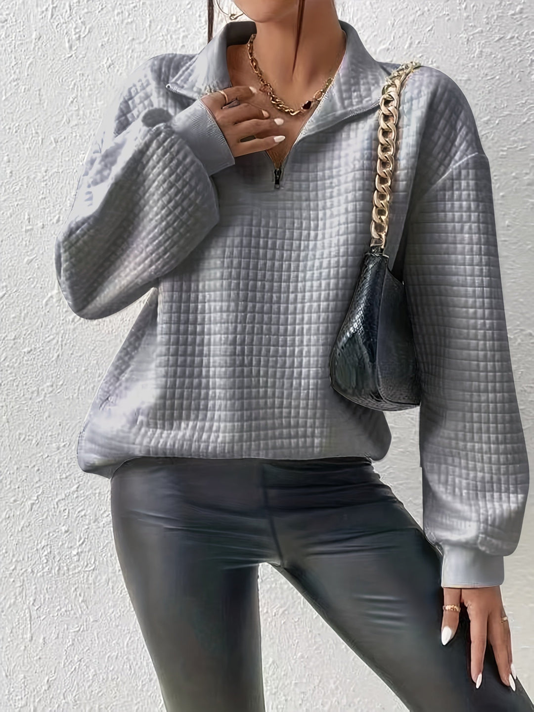 Quarter-Zip Pullover for Women, Relaxed Style