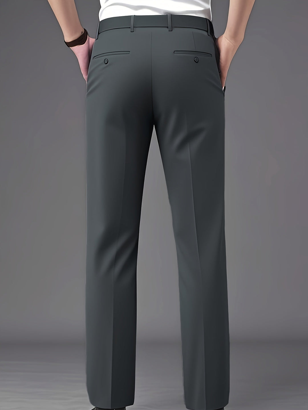 Straight-Leg Trousers, Men's Tailored Fit, Black