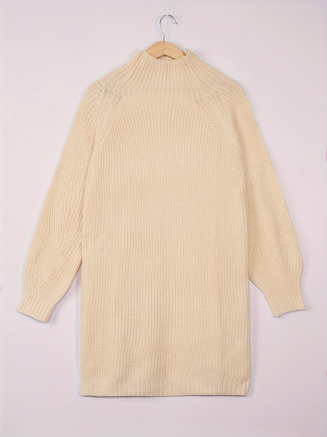 Relaxed Half-Turtleneck Sweater Dress for Women