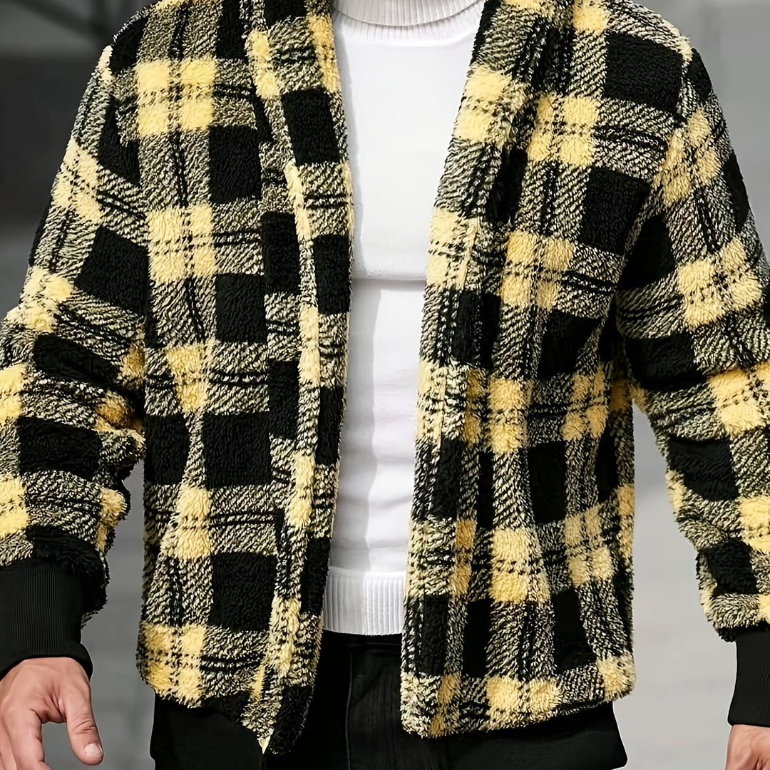 Checked Jacket for Men, Cozy Style