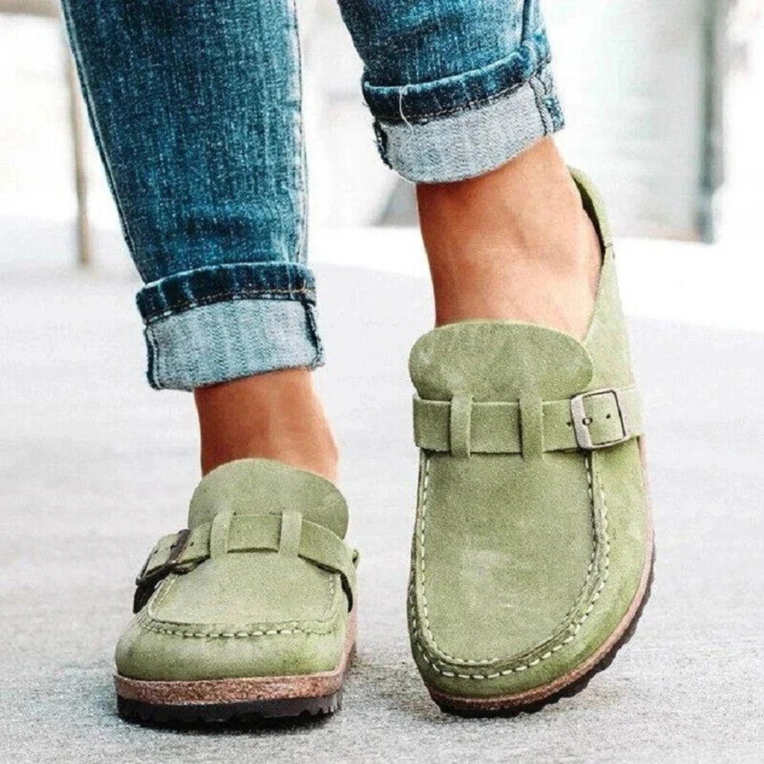 Low Heel Buckle Loafers for Women