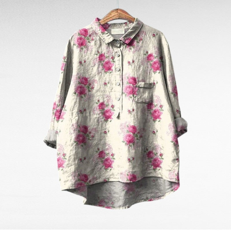 Stylish Multicolor Floral Blouse for Women, Plus Size