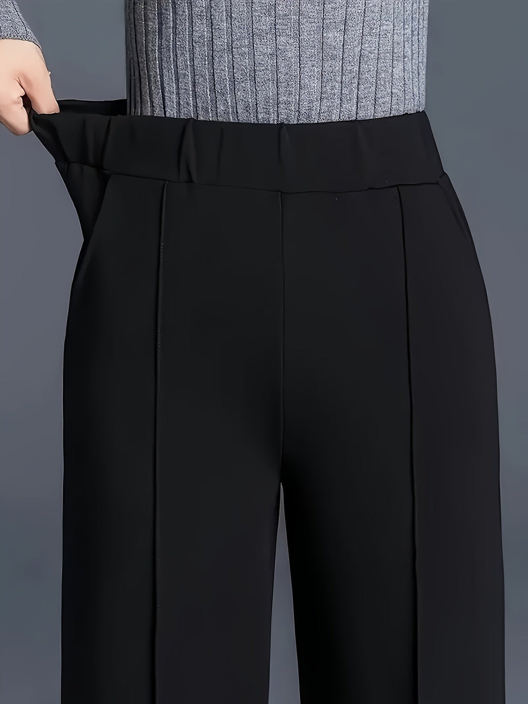 Ladies High-Waisted Wide-Leg Pants