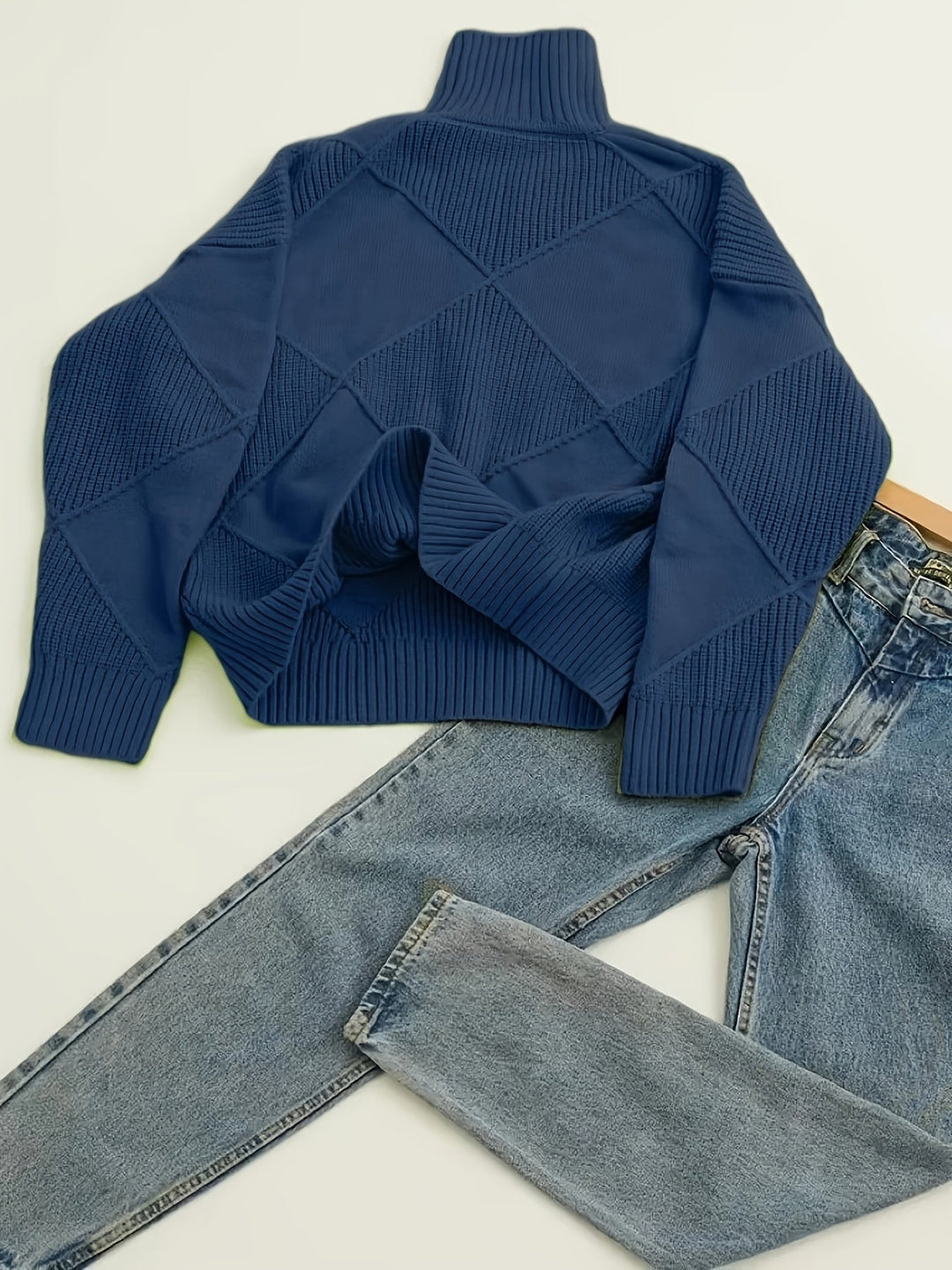 Turtleneck Sweater for Women, Textured Style