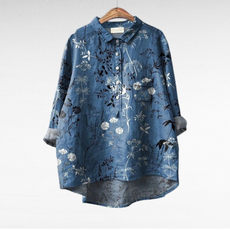 Stylish Multicolor Floral Blouse for Women, Plus Size