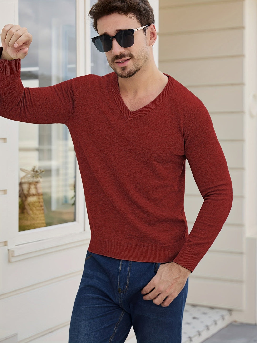 Classic V-Neck Pullover for Men