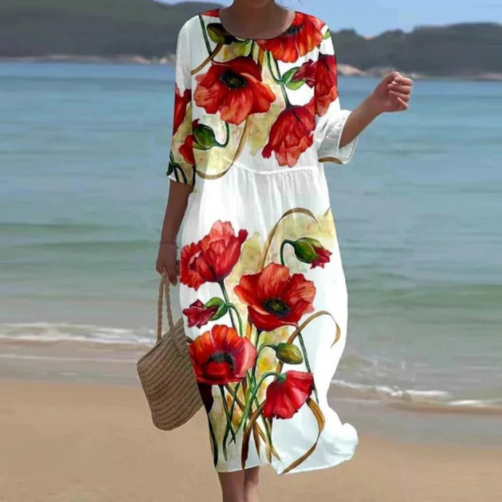 Floral Summer Dress, Women's Elegant Fit