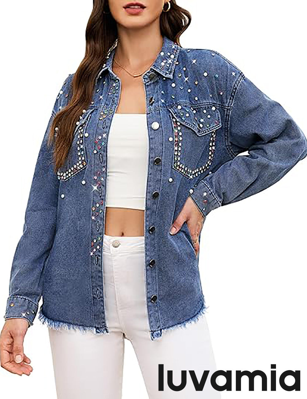 Women's Denim Jacket with Pockets